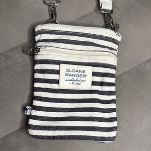 Sloane Ranger Black and White‎ Striped Crossbody Bag